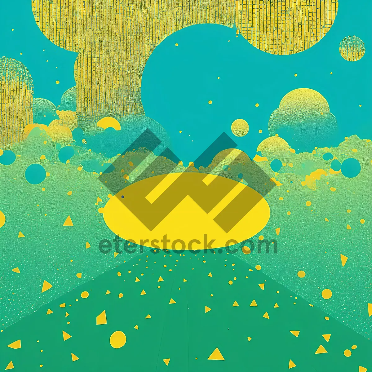 Picture of Lunar graphic artwork with geometric shapes and patterns