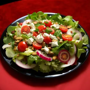 Gourmet Vegetable Salad with Fresh Cheese and Olive Oil