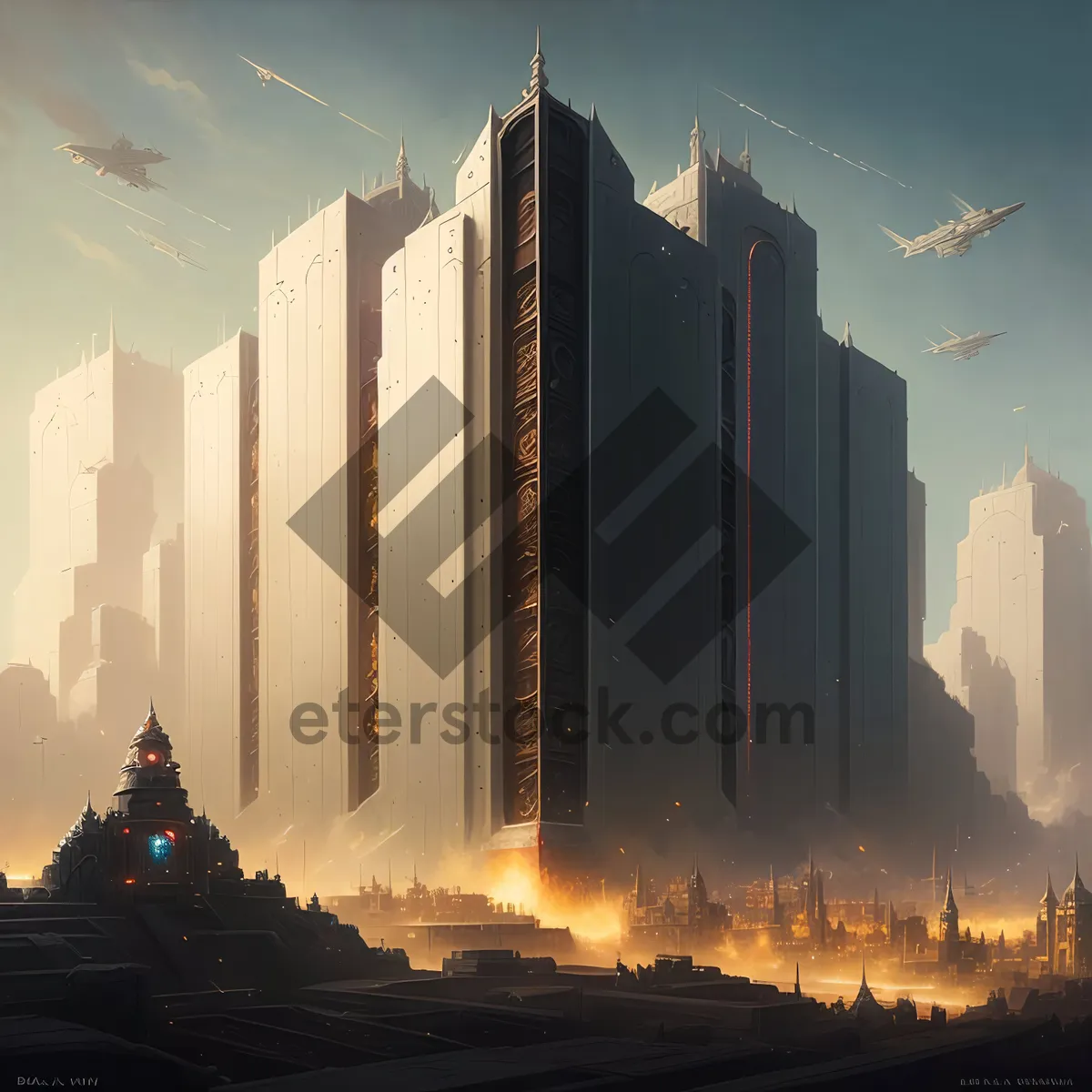 Picture of Urban Skyline - Modern Cityscape with Towering Skyscrapers