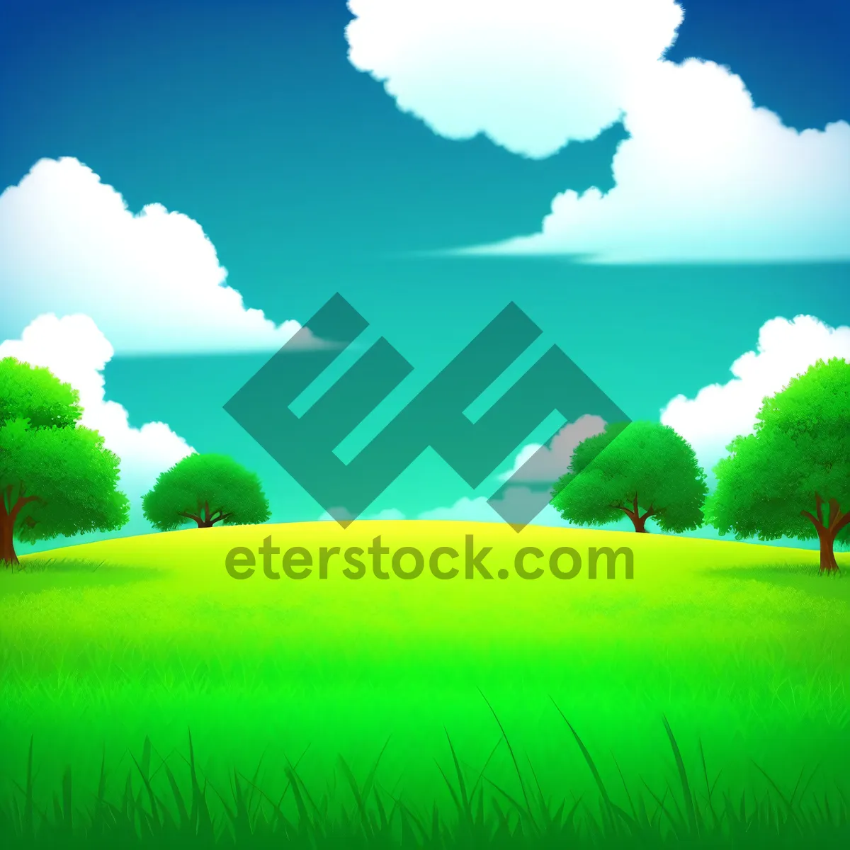 Picture of Vibrant meadow under a sunny sky