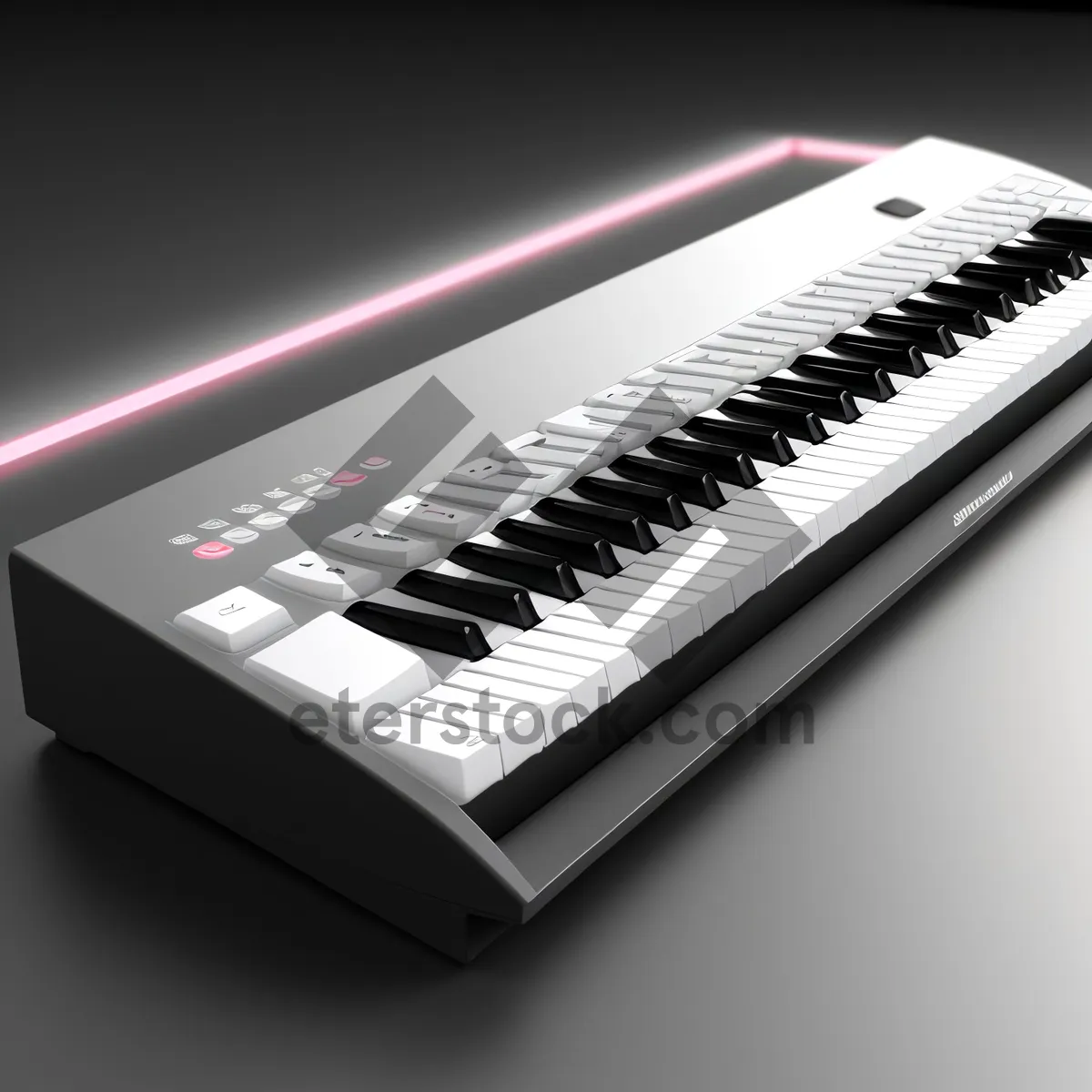 Picture of Black Synth Keyboard: Electronic Musical Device with Keys