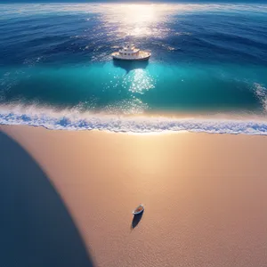 Golden Horizon over Serene Seaside Beach