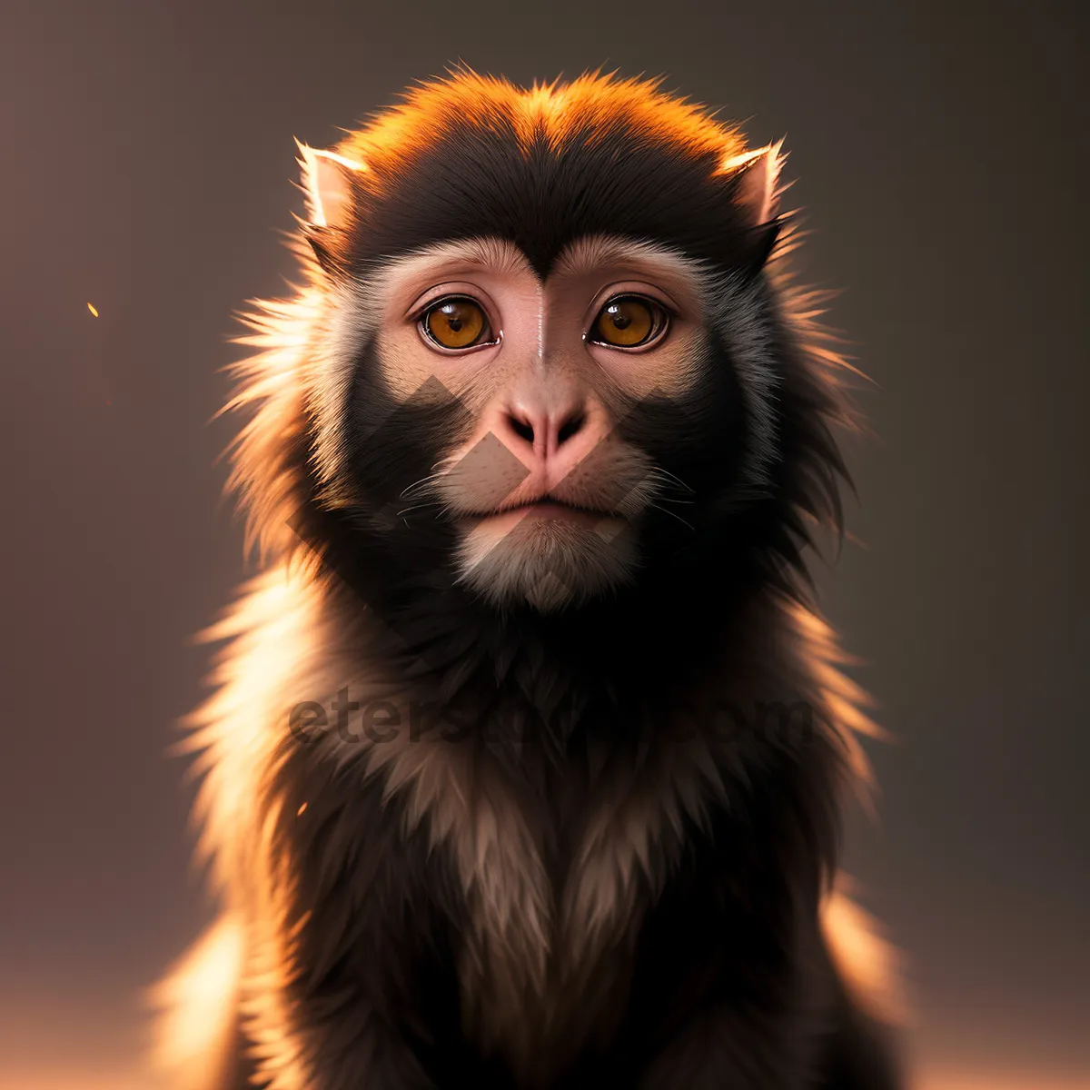 Picture of Furry Primate Portrait: Wild & Cute Baby Ape