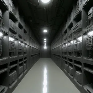 Modern Urban Prison Corridor - Inside Steel Building