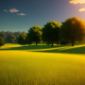 Lush Rapeseed Fields Under Sunny Sky