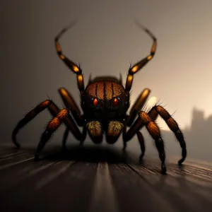 Black and Gold Garden Spider: Majestic Arachnid in Close-up.