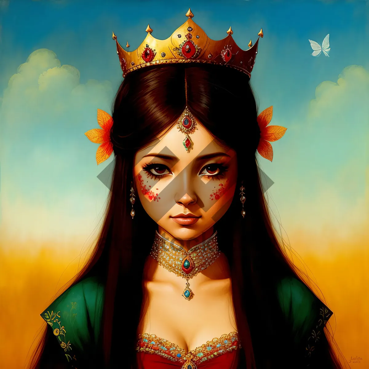 Picture of Sensual Princess: Seductive Aristocrat with Attractive Hairstyle