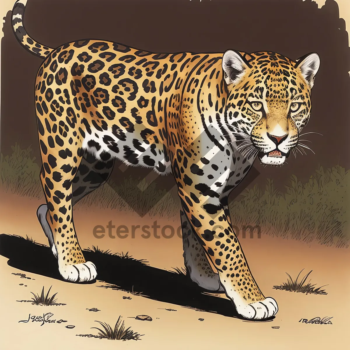 Picture of Leopard Jungle Stalker: Majestic Feline Gazing