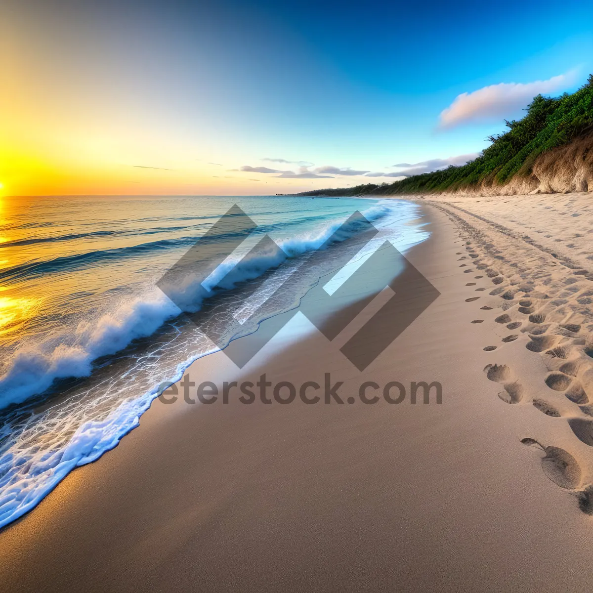 Picture of Sunset Beach Bliss: Serene Tropical Coastal Paradise