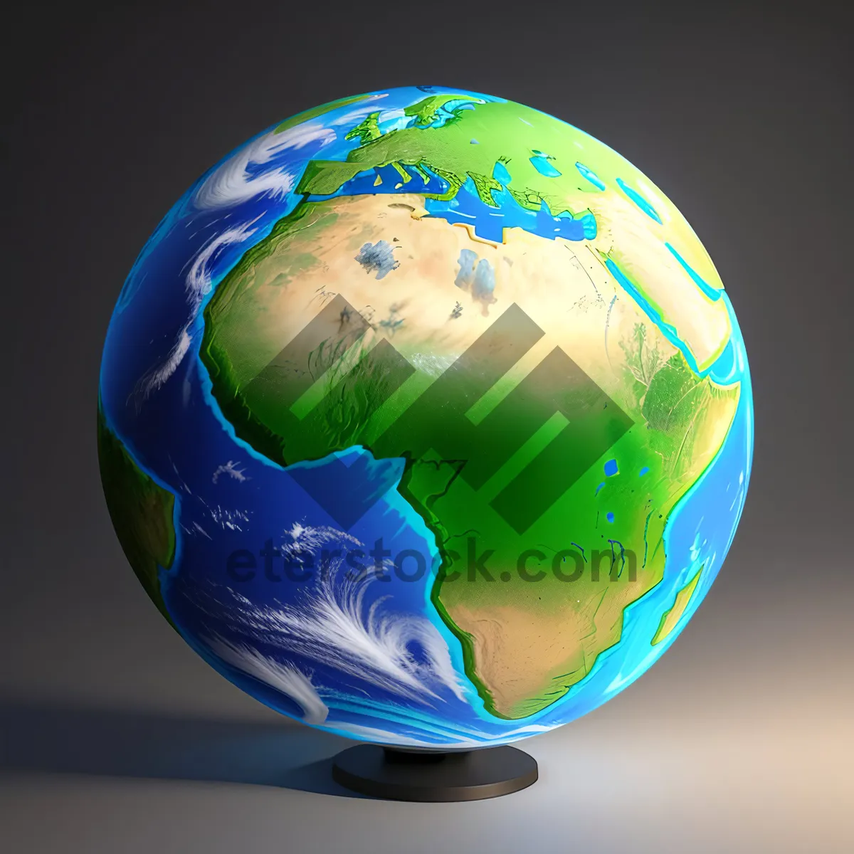 Picture of Global Satellite Map: Earth's West Continent in 3D