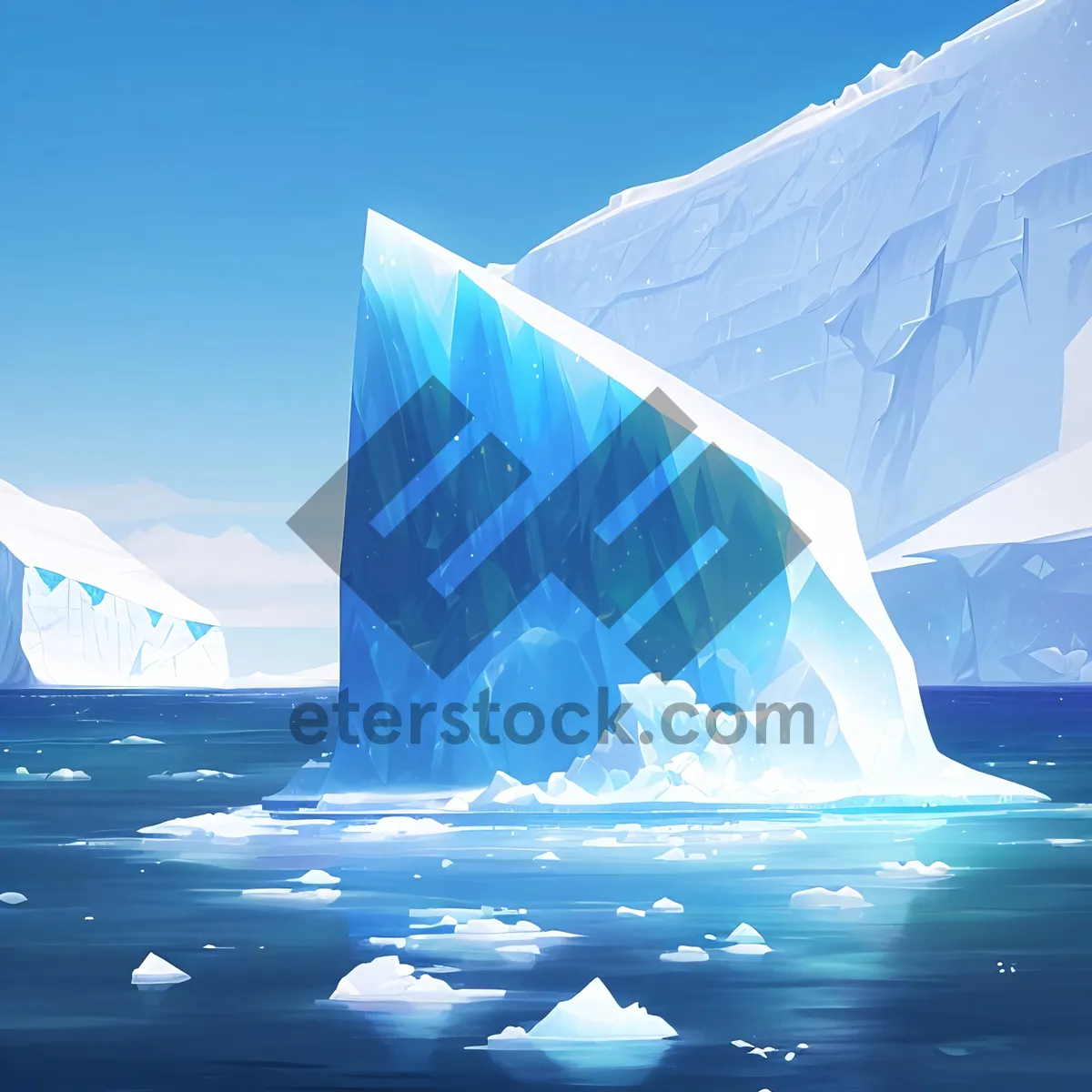 Picture of Arctic Winter Wonderland: Glacial Beauty Embracing the Frozen Ocean