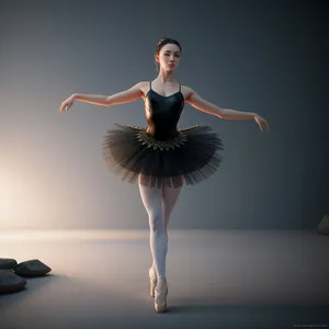 Elegant ballet dancer performs energetic jumps