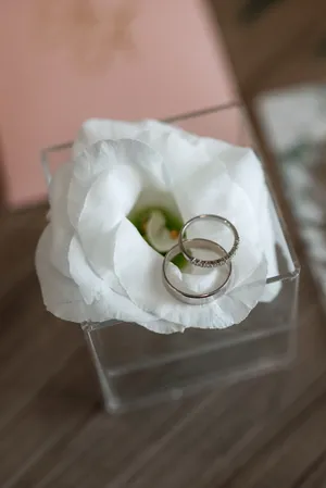 White rose bouquet for wedding celebration with love.