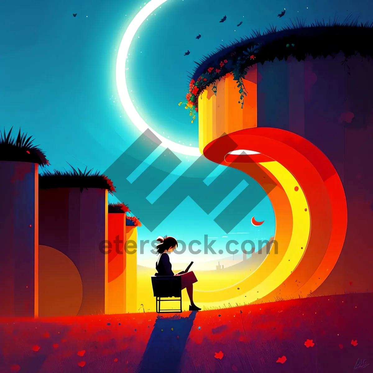 Picture of Starry Park - Resort Area Silhouette Design