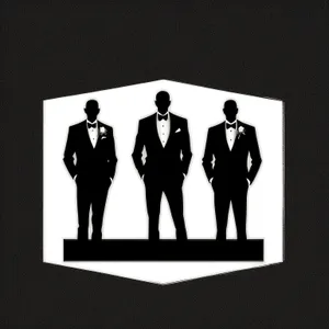 Black Businessmen Silhouette Group in Suit