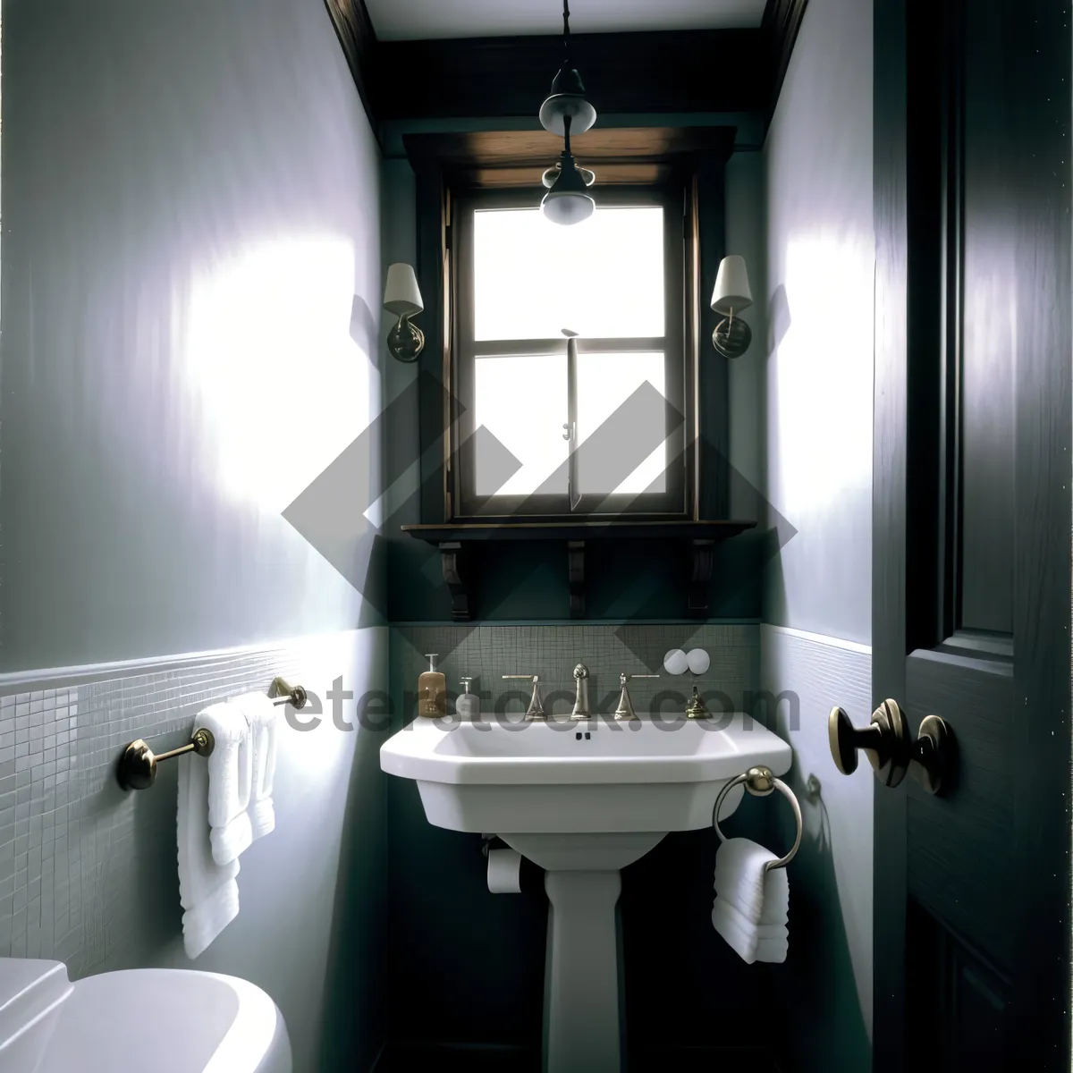 Picture of Modern bathroom with luxurious fixtures and clean lines.