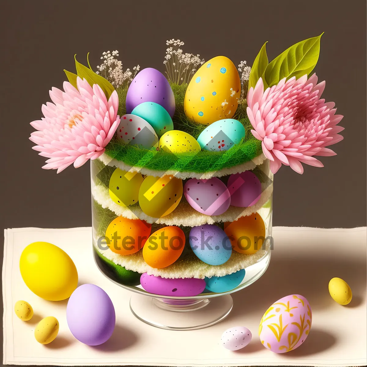 Picture of Colorful Easter Egg Cup of Sweet Candy