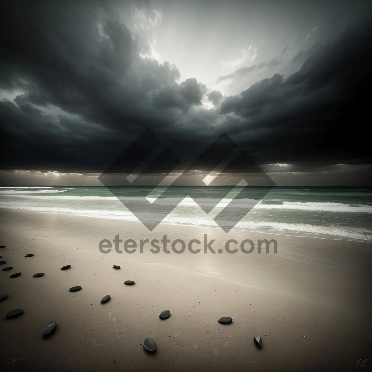 Picture of Golden Horizon: Tranquil Sunset Over Tropical Beach