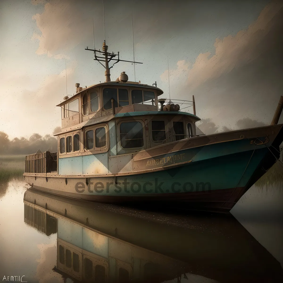 Picture of Nautical Transportation: Fishing Boat at Marina