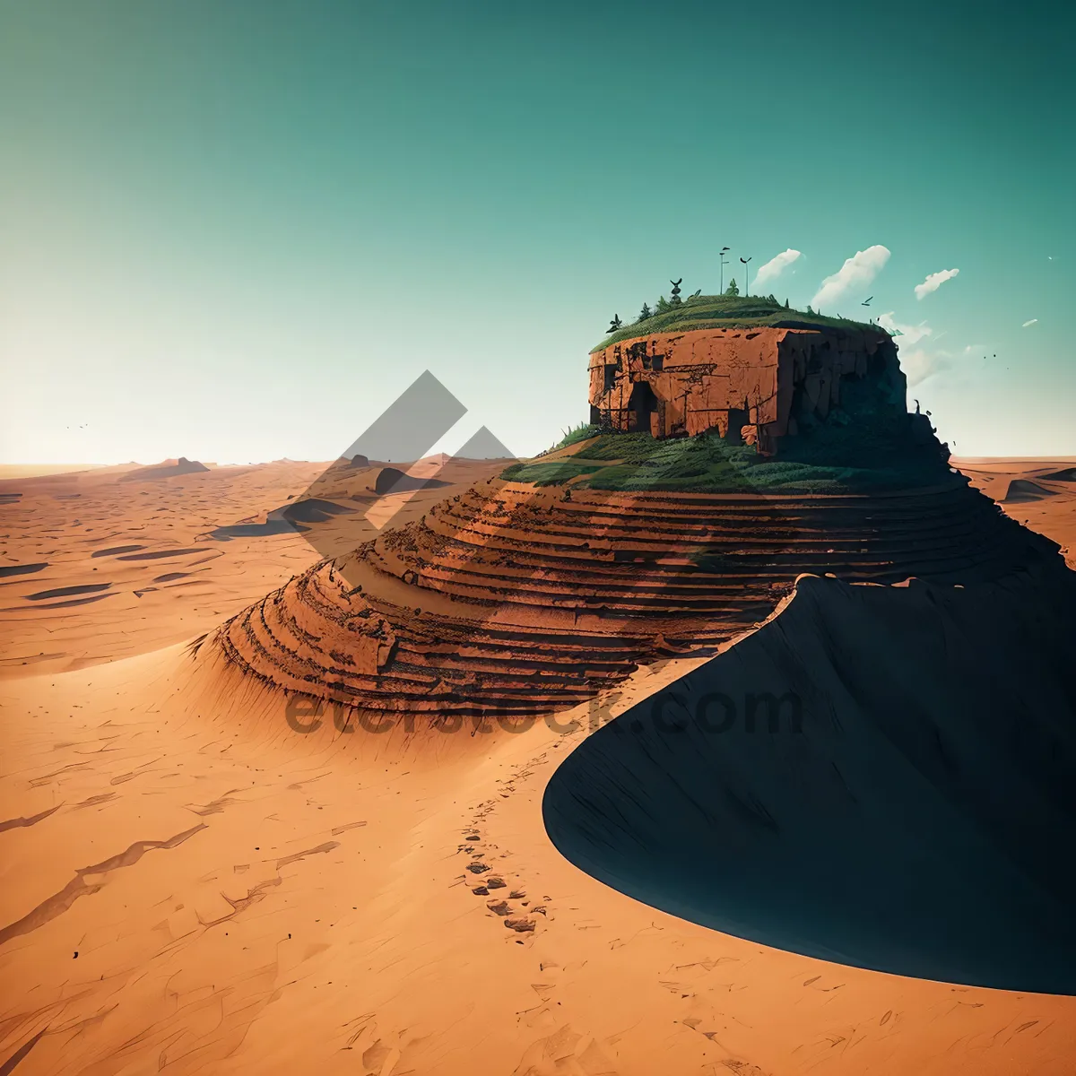 Picture of Spectacular Sandstone Pyramid at Sunset in National Park