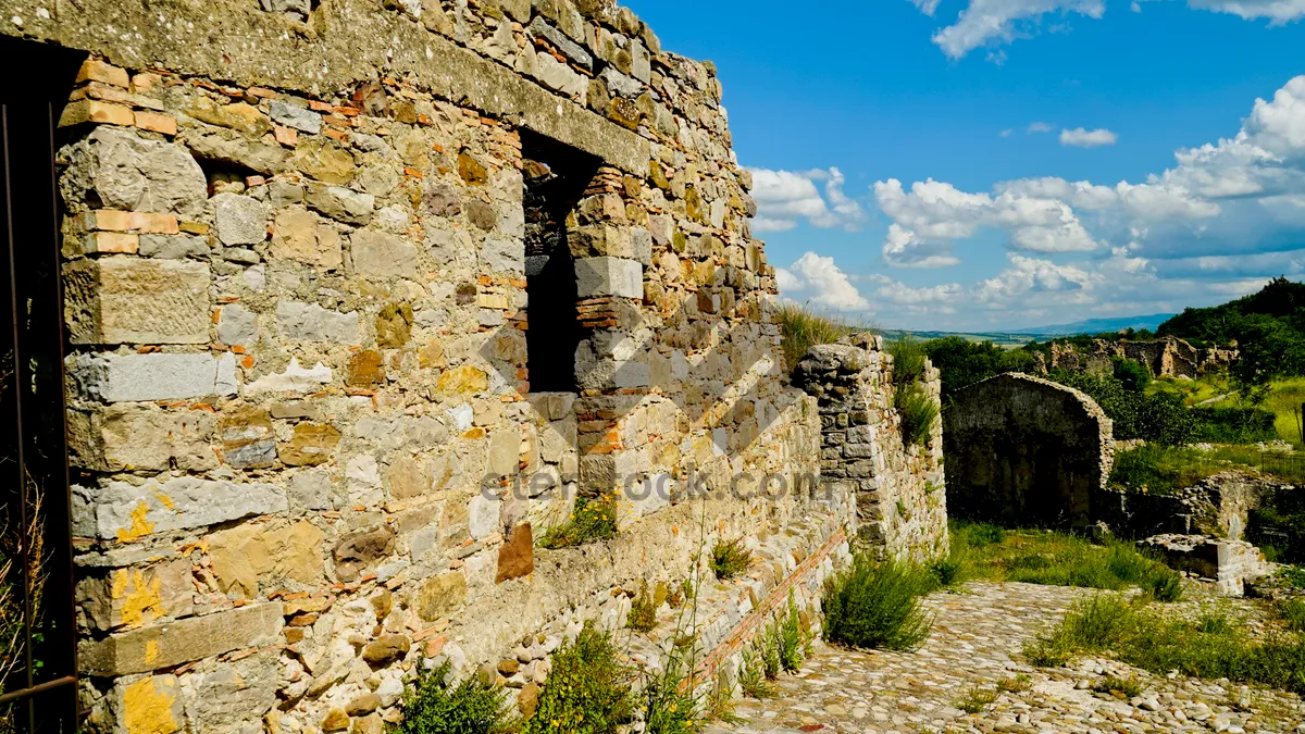 Picture of Ancient Medieval Castle on Cliff Wallsacle