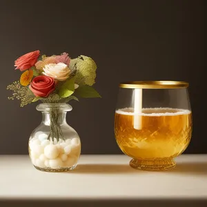 Golden Honey Tea in Glass Cup