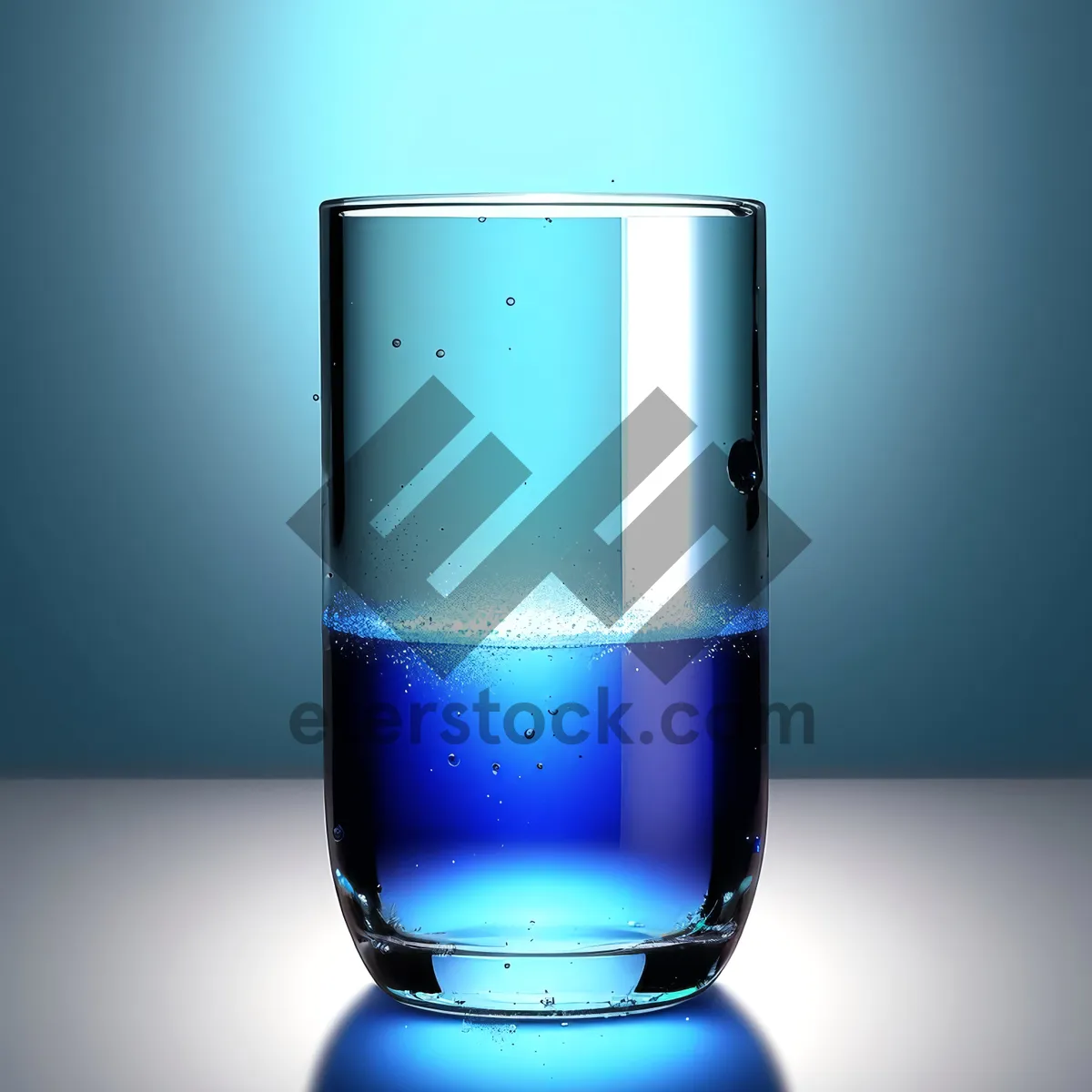 Picture of Refreshing Golden Party Drink with Glass & Reflection
