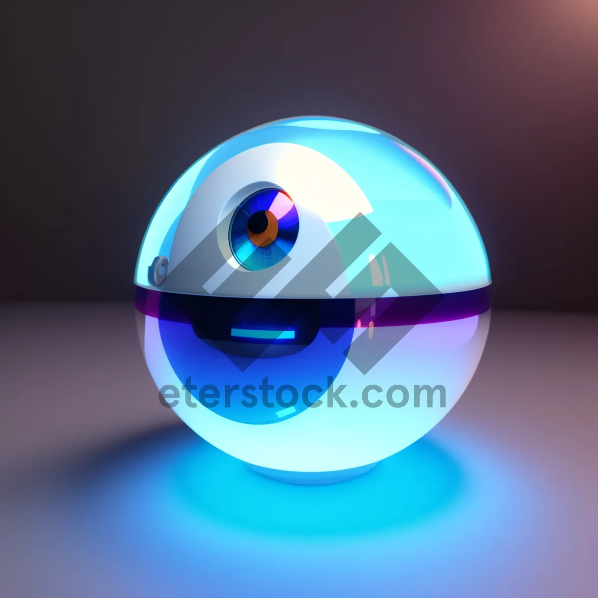 Picture of Glowing Glass Disk Icon for Bright Web Design