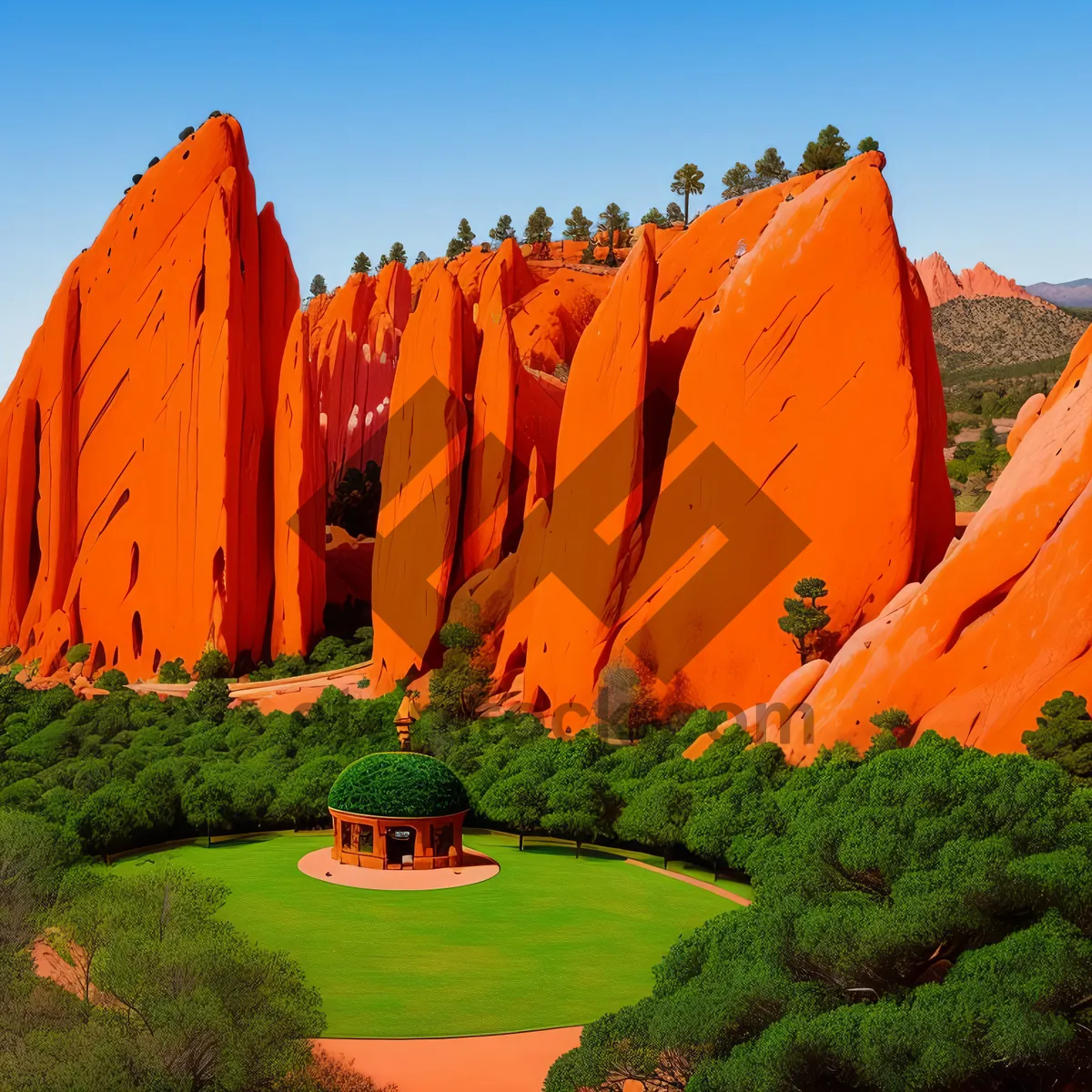 Picture of Vibrant Autumn Colors: Tree in Desert Park