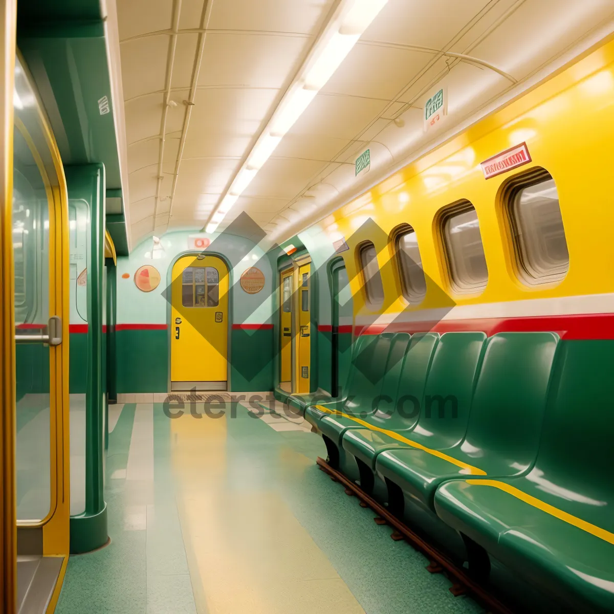 Picture of Urban Speed: Modern Subway Train in Tunnel