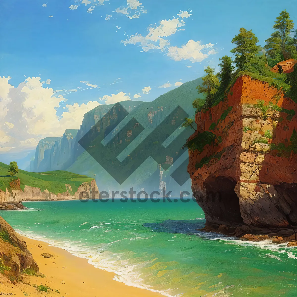 Picture of Exquisite Coastal Paradise: Serene Summer Seascape