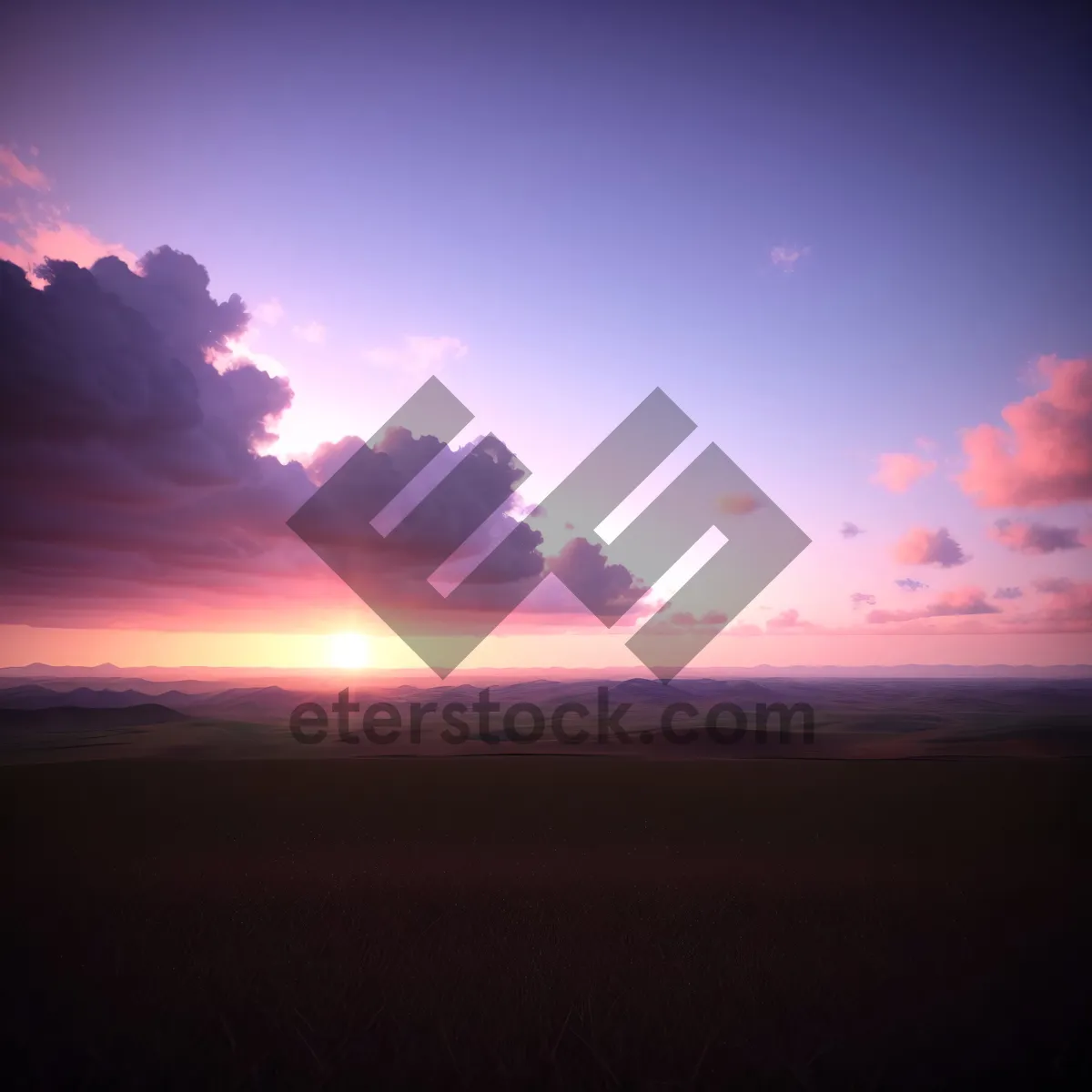 Picture of Dusk Horizon: Majestic Sunset Sky with Vibrant Lighting