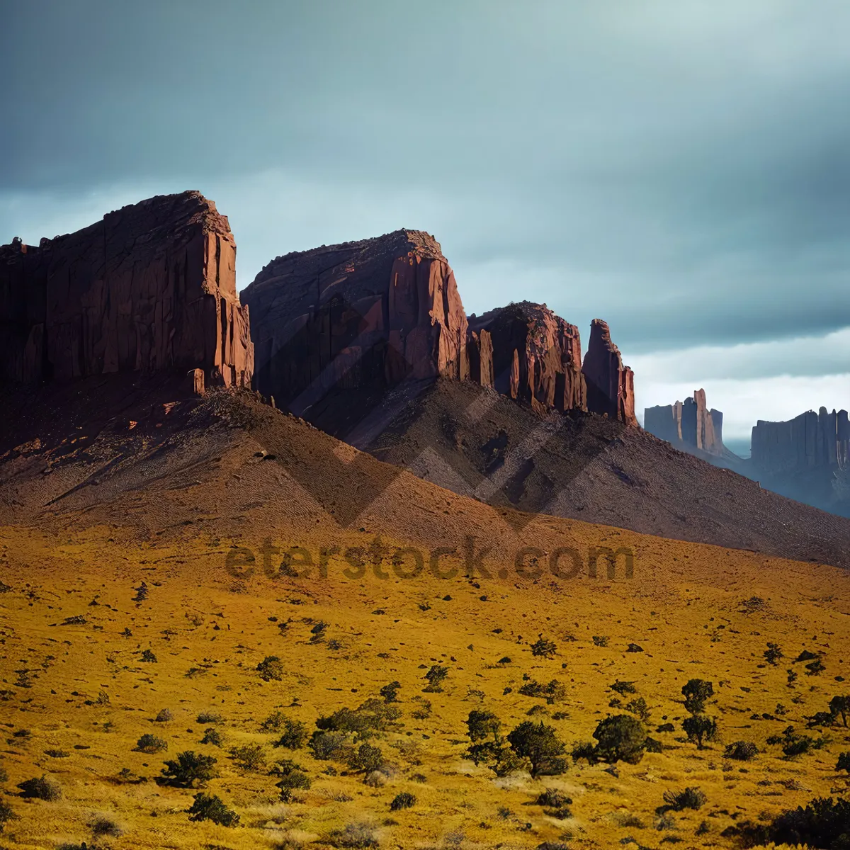 Picture of Scenic Canyon Landscape with Majestic Desert Mountains