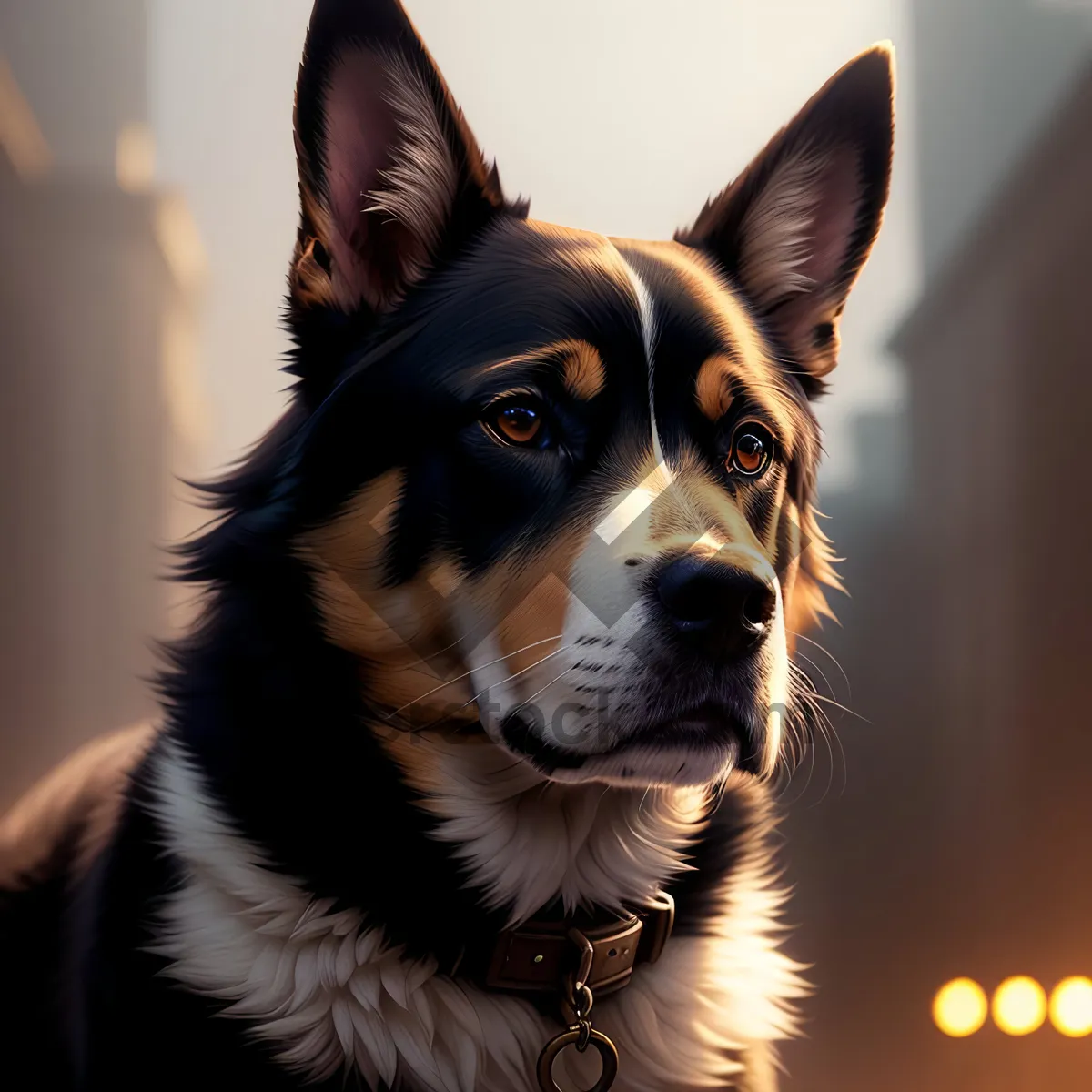 Picture of Adorable Border Collie Shepherd Dog Portrait