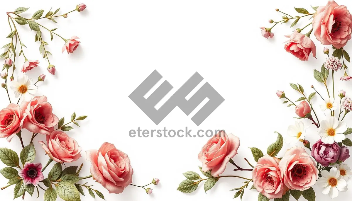 Picture of Floral Silhouette Graphic Wallpaper with Grunge Elements