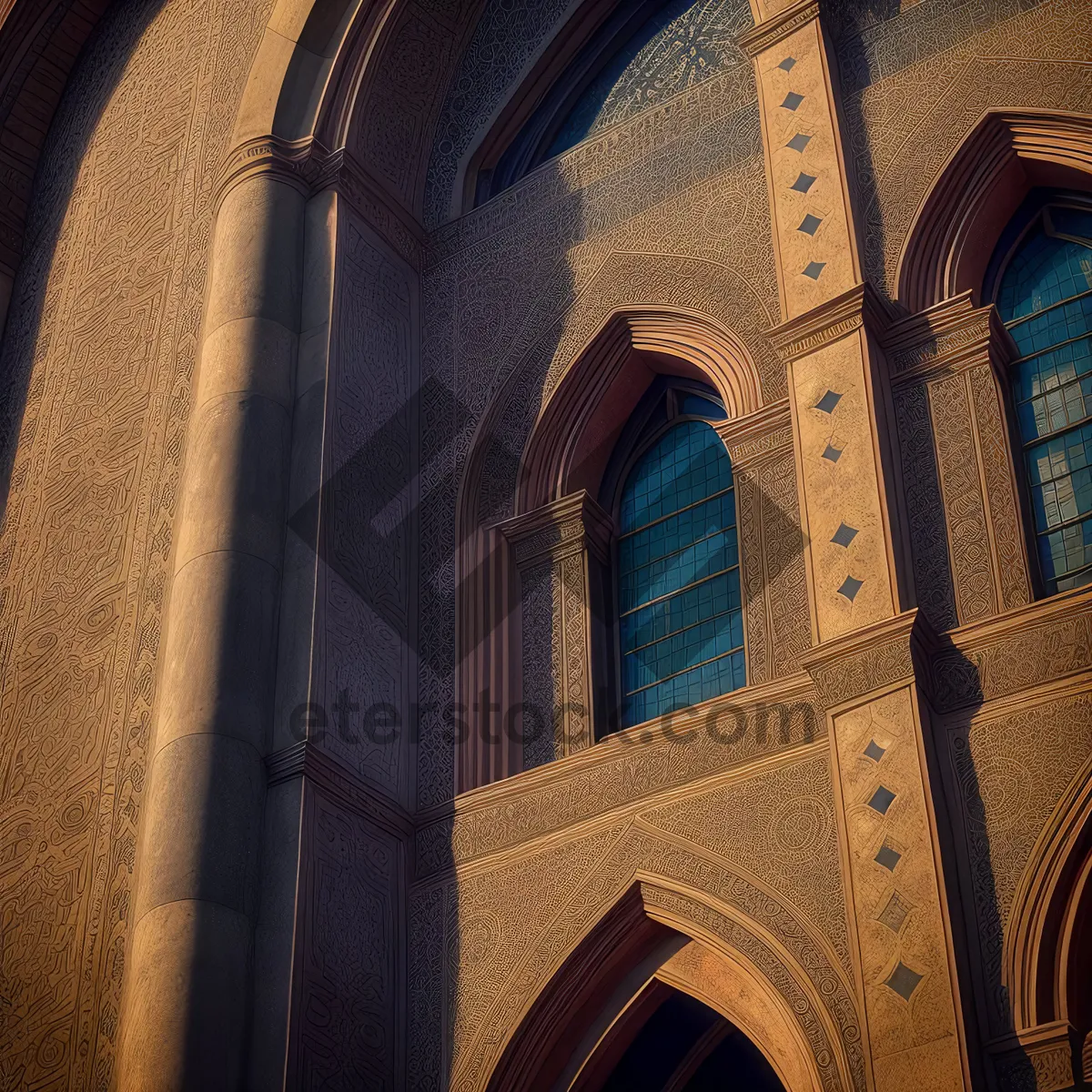 Picture of Ancient Cathedral's Majestic Arched Windows