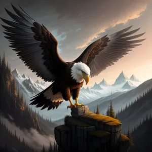 Majestic Bald Eagle Soaring through the Sky