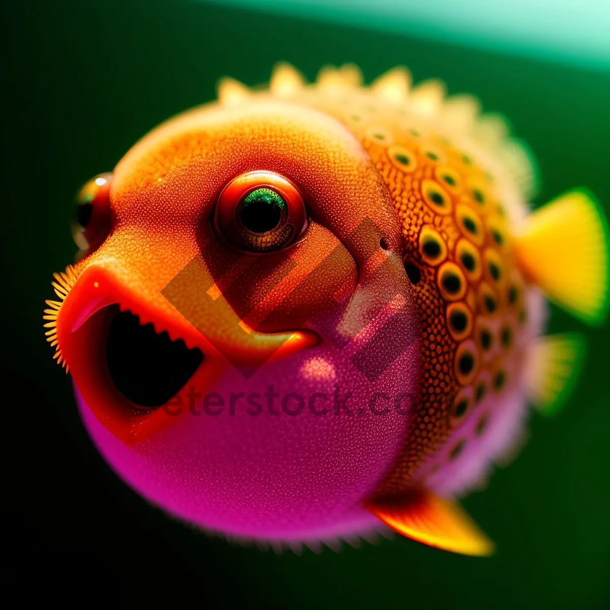 Picture of Colorful Tropical Fish Swimming in Aquarium