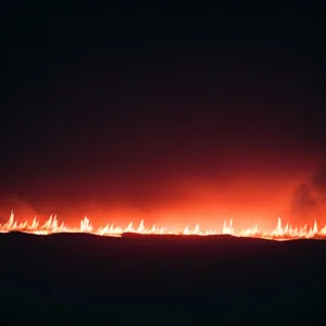 Fiery Sunset Over Clouds