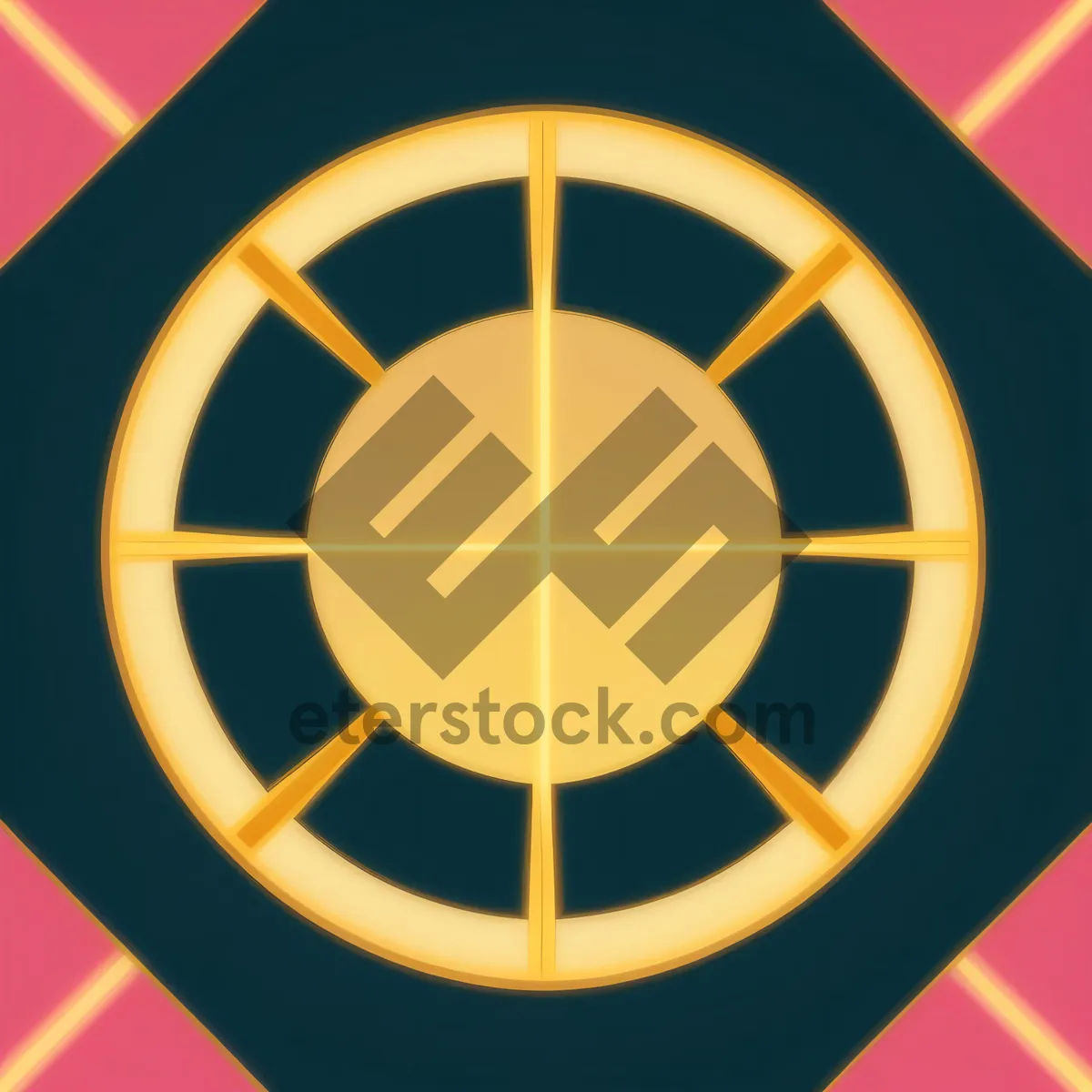 Picture of Circular Labyrinth: Symbolic 3D Icon with Grid Design