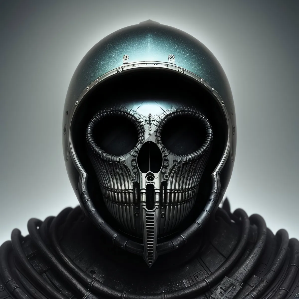 Picture of Man in protective gas mask, nuclear environment