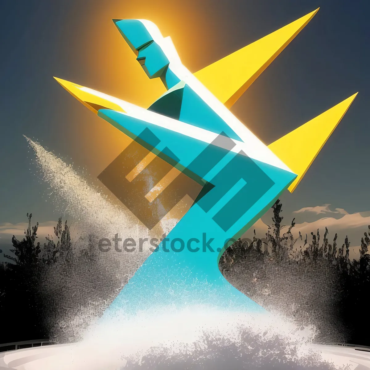 Picture of Lightning Symbol in 3D Design Pinwheel