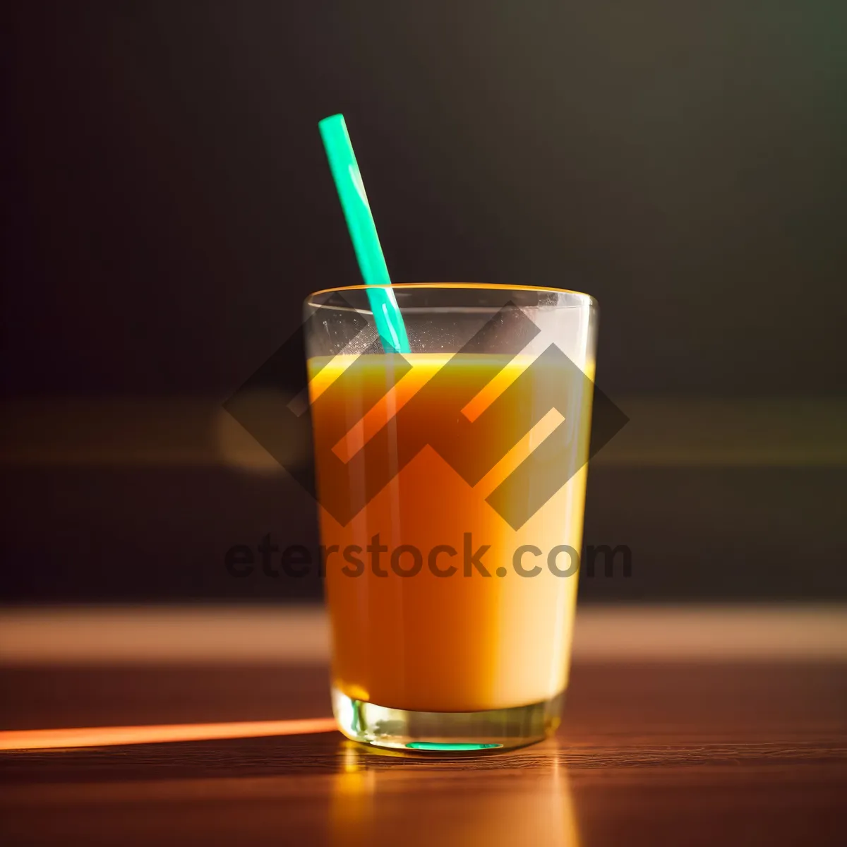 Picture of Zesty Orange Juice in Chilled Glass with Straw