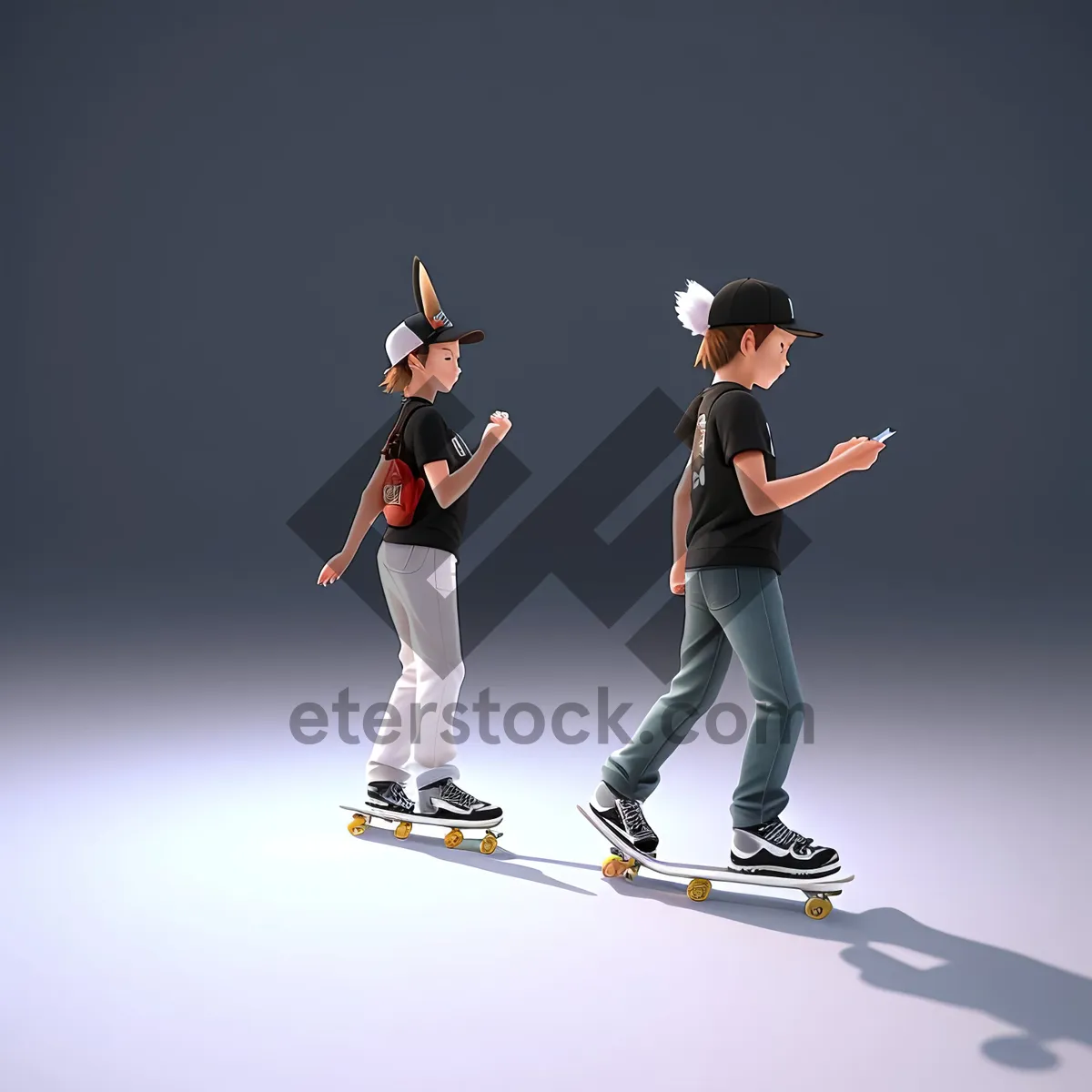 Picture of Skateboarding Silhouette: A Dynamic Male Athlete in Action