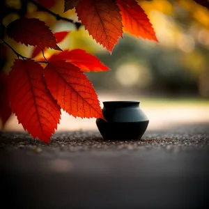 Vibrant Autumn Maple Leaves in Forest Canopy