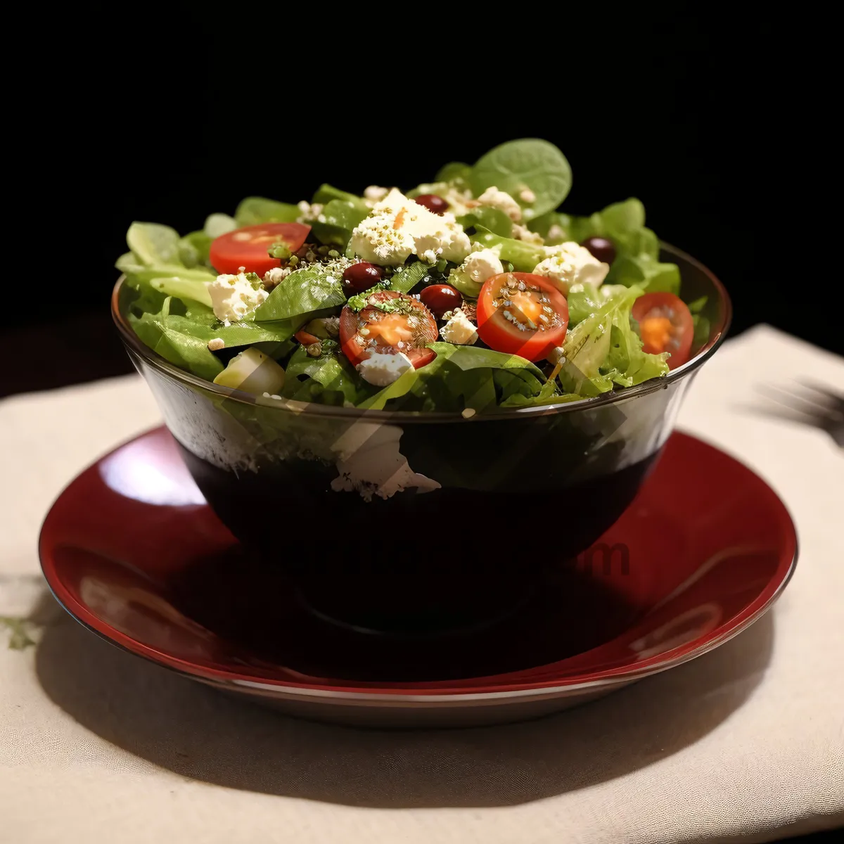 Picture of Fresh vegetable salad with guacamole and pepper.