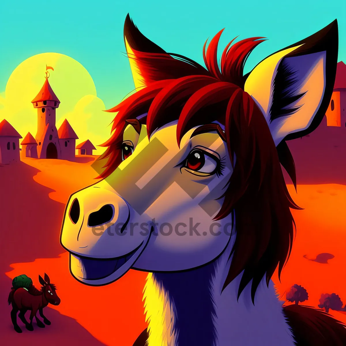 Picture of Cartoon Moon at Fun-filled Cemetery with Animal Clip Art