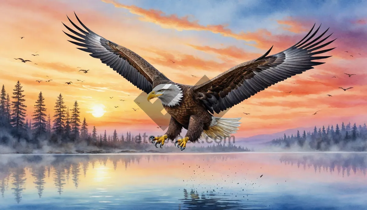 Picture of Wild Pelican soaring through the Sky with Freedom 
Flight of the Seagull in the Wild Sky