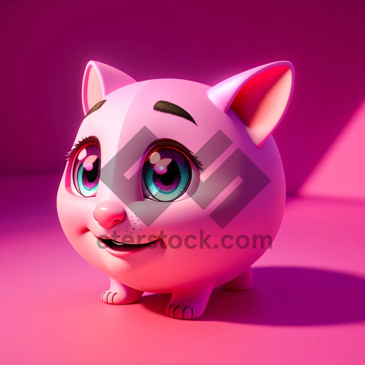 Picture of Pink Piggy Bank with Coins - Money-saving Object