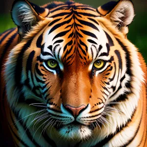 Fierce Tiger Striding Through the Jungle